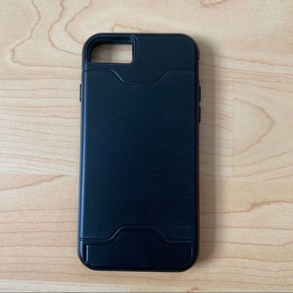 Black iPhone SE 2020 Phone Case with Card Slot - Picture 1 of 7